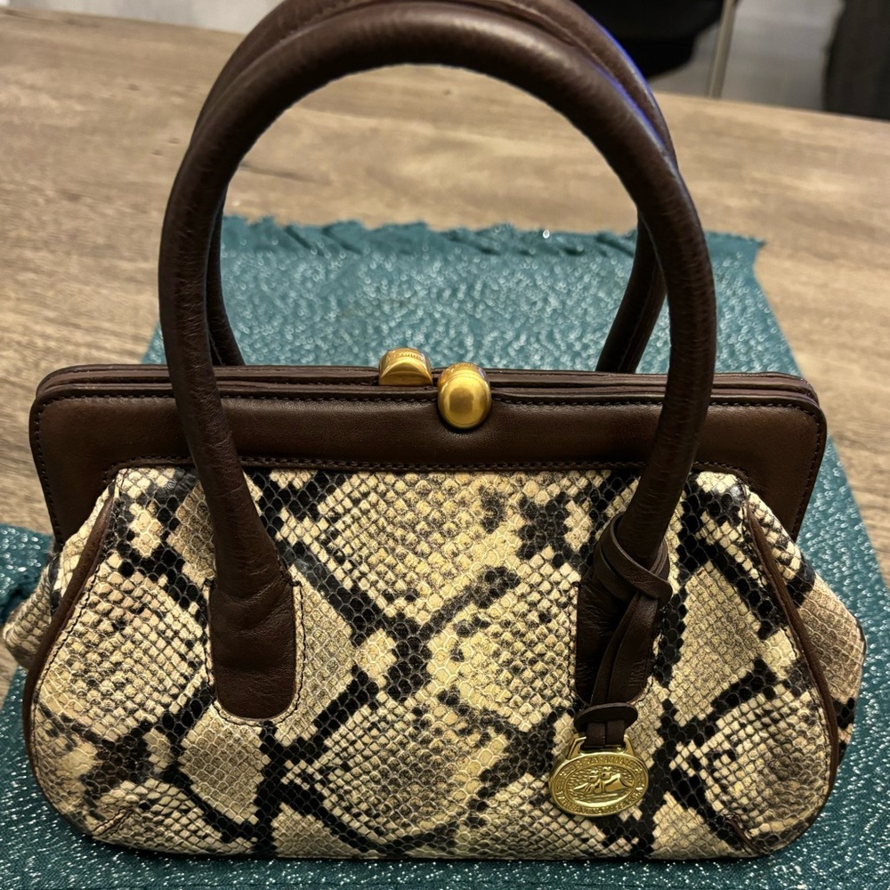 Brahmin Island Python Leather Liana Mini Satchel